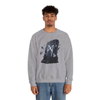 Mannaz Rune Stone Graphic Sweatshirt - Heavy Blend Crewneck Pullover - Unisex Off White