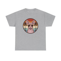 Sphynx Cat 70s Sunset Aviators T-Shirt - Heavy Cotton Classic Fit Tee - Unisex White