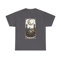 Moonlight Wolves Tarot Graphic T-Shirt - Heavy Cotton Classic Fit Crewneck - Unisex White