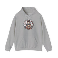 Ukiyo-e Samurai Cat Fan Dancer Hoodie - Heavy Blend Fleece Pullover - Unisex White