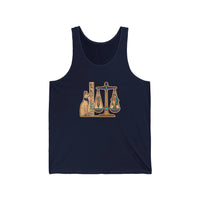 Egyptian Sphynx Cat Scales Graphic Tank Top - Lightweight Combed Cotton Retail Fit - Unisex White