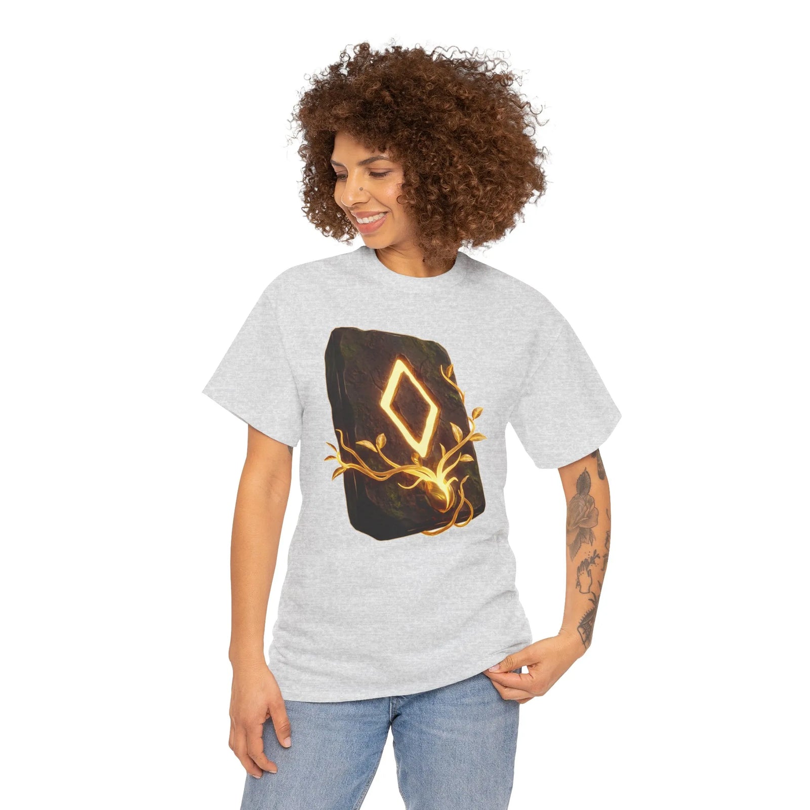 Ingwaz Rune Sacred Seed T-Shirt - Heavy Cotton Classic Fit Tee - Unisex White