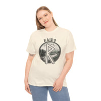 Raido Journey Rune Graphic T-Shirt - Heavy Cotton Classic Fit Tee - Unisex White