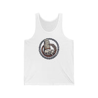 Norse Runestone Wolf Woodcut Tank Top - Lightweight Jersey Retail Fit Tank - Unisex Athletic Heather