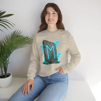 Ehwaz Rune Spirit Horse Sweatshirt - Heavy Blend Classic Fit Crewneck - Unisex White