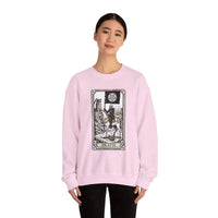 Tarot Death Card Graphic Sweatshirt - Heavy Blend Classic Fit Crewneck - Unisex White