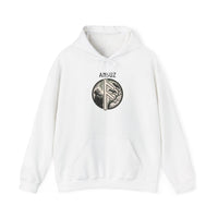 Ansuz Rune Norse Wisdom Graphic Hoodie - Heavy Blend Cotton-Poly Pullover - Unisex White