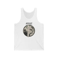 Ansuz Rune Divine Speech Tank Top - Lightweight Cotton Retail Fit Jersey - Unisex White