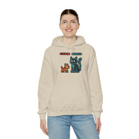 Boss Fight 8-Bit Pixel Gaming Dogs Hoodie - Medium Weight Cotton Blend Pullover - Unisex White