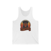 Rottweiler Retro 70s Sunset Tank Top - Soft 100% Cotton Jersey - Unisex Athletic Heather