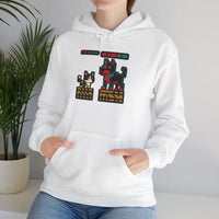 Boss Fight 8-Bit Pixel Gaming Cats Hoodie - Heavy Blend Fleece Pullover - Unisex White