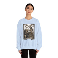 Strength Tarot Card Sweatshirt - Heavy Blend Crewneck Fleece - Unisex White