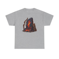 Nauthiz Rune Need-Fire Graphic T-Shirt - Heavyweight 100% Cotton Classic Fit - Unisex White