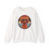 Dachshund Sunset Aviators Sweatshirt - Heavy Blend Fleece Crewneck - Unisex White