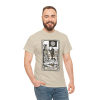 Death Tarot Card Knight Graphic T-Shirt - Heavyweight 100% Cotton Classic Fit Tee - Unisex White