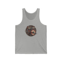 Viking Berserker Cat Shieldmaiden Tank Top - Lightweight Airlume Cotton Jersey - Unisex Athletic Heather