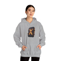 Gebo Rune Symbol Hoodie - Cozy Cotton Blend Fleece Pullover - Unisex White