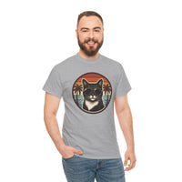 Tuxedo Cool Cats 70s Sunset Aviators T-Shirt - Heavy Cotton Classic Fit Tee - Unisex White