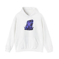 Thurisaz Rune Lightning Graphic Hoodie - Heavy Blend Fleece Pullover - Unisex White