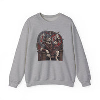 Viking Berserker Dogs Graphic Sweatshirt - Medium Weight Cotton Poly Crewneck - Unisex White