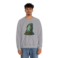 Othala Rune Ancient Stone Sweatshirt - Heavy Blend Cotton Polyester Crewneck - Unisex White