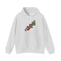 8-Bit Pixel Gaming Dog Fetch Quest Hoodie - Medium Heavy Blend Fleece Pullover - Unisex Off White