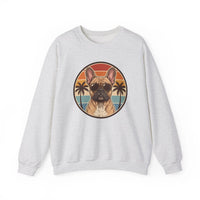 French Bulldog Sunset Aviators Sweatshirt - Heavy Blend Fleece Crewneck - Unisex White
