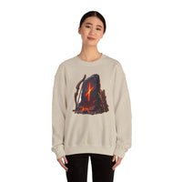 Nauthiz Rune Need-Fire Graphic Sweatshirt - Heavy Blend Crewneck Fleece - Unisex White