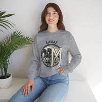 Ehwaz Divine Twins Horse Sweatshirt - Heavy Blend Cotton Blend Crewneck - Unisex White
