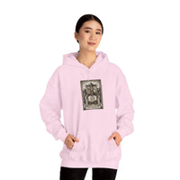The Emperor Tarot Card Hoodie - Heavyweight Cotton Blend Pullover - Unisex White