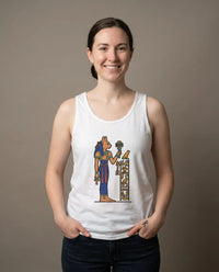 Bastet Sphynx Pharaoh Cat Tank Top - Lightweight Retail Fit Jersey - Unisex White