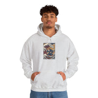 Ronin Wave Samurai Dog Hoodie - Heavy Blend Cotton Poly Fleece - Unisex White