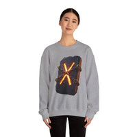 Gebo Rune Stone Graphic Sweatshirt - Medium Heavy Fleece Crewneck - Unisex White