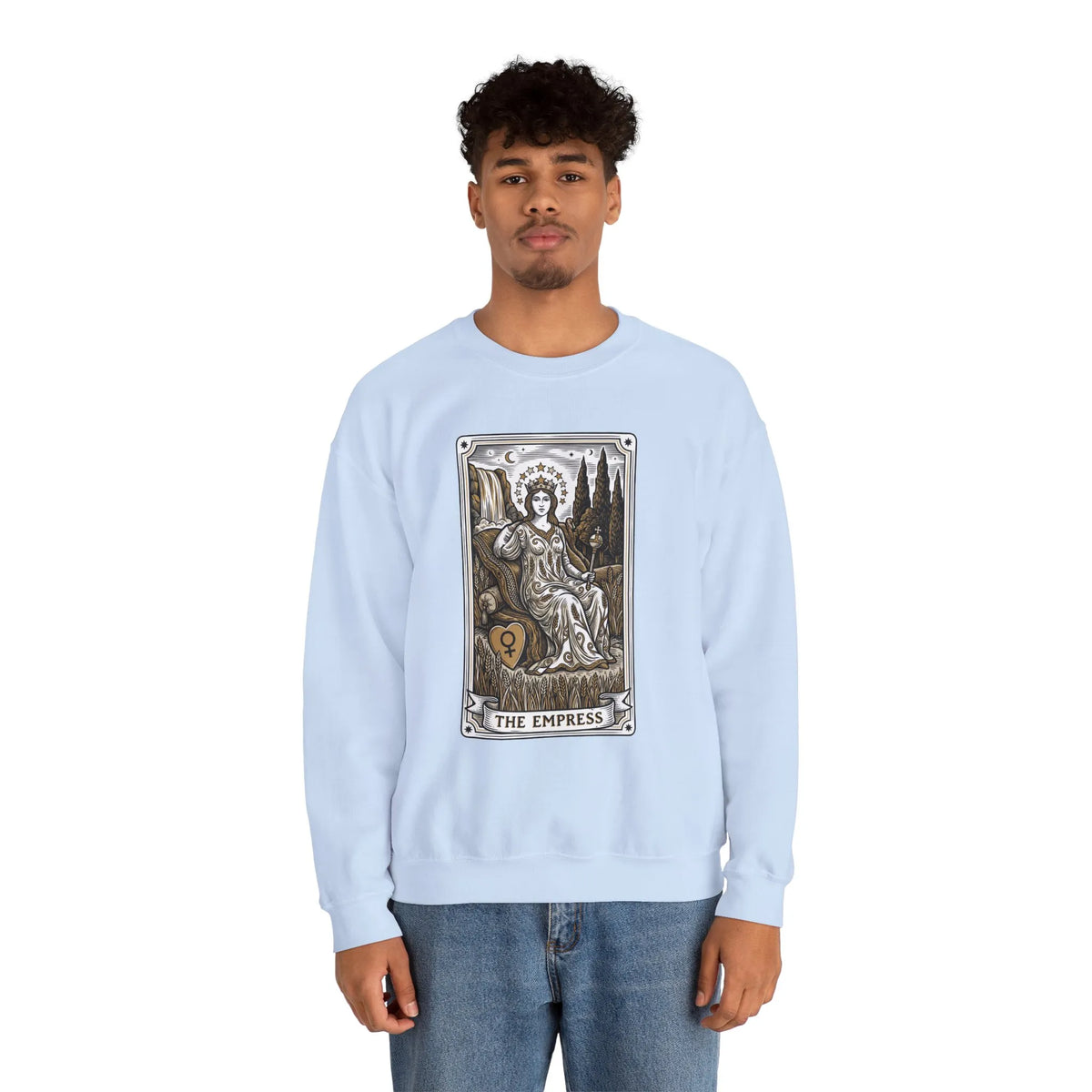 Major Arcana Empress Tarot Card Sweatshirt - Soft Heavy Blend Crewneck - Unisex White