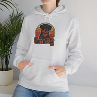 Rottweiler Retro 70s Sunset Hoodie - Soft Blend Classic Fit Pullover - Unisex White