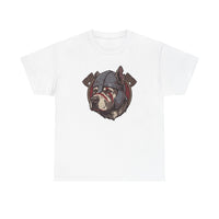 Viking Berserker Dog Warpaint T-Shirt - Heavy Cotton Classic Fit Tee - Unisex White