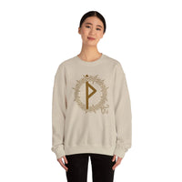 Thurisaz Rune Thorn Defense Sweatshirt - Heavy Blend Cotton Poly Crewneck - Unisex White