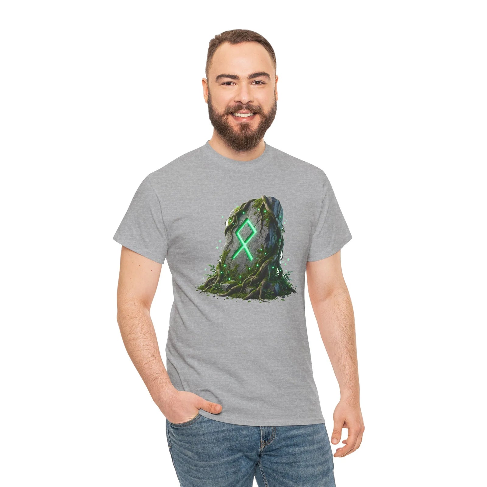 Othala Rune Ancestral Home T-Shirt - Heavy Cotton Classic Fit Tee - Unisex White