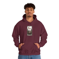 Moon Tarot Card Graphic Hoodie - Soft Fleece Blend Pullover - Unisex Ash