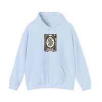 The World Tarot Card Graphic Hoodie - Heavyweight Cotton Blend Pullover - Unisex White
