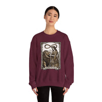 Strength Tarot Card Sweatshirt - Heavy Blend Crewneck Fleece - Unisex White