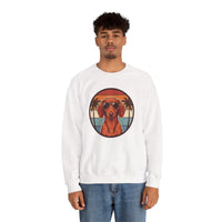 Dachshund Sunset Aviators Sweatshirt - Heavy Blend Fleece Crewneck - Unisex White