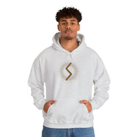 Sowulo Sun Rune Guidance Hoodie - Heavy Blend Cotton Blend Pullover - Unisex White