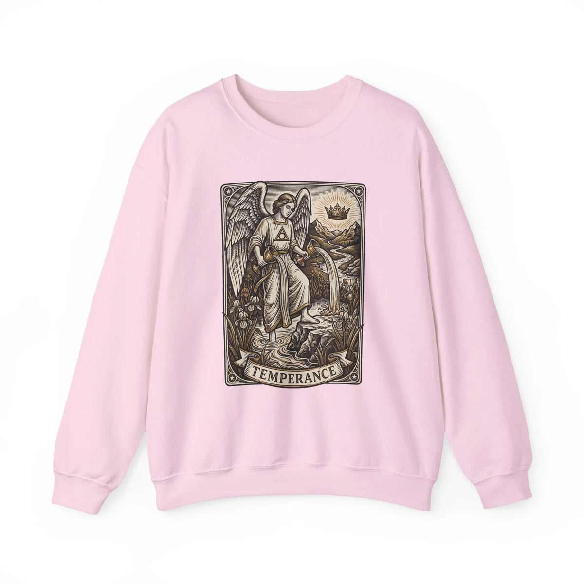 Temperance Tarot Card Angel Sweatshirt - Heavy Blend Fleece Crewneck - Unisex White