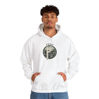 Fehu Runic Wealth Symbol Hoodie - Soft Cotton-Poly Blend Pullover - Unisex White