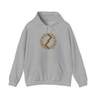 Jera Rune Harvest Symbol Hoodie - Soft Midweight Fleece Pullover - Unisex Off-White