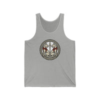 Odin's Wolves Geri & Freki Woodcut Tank Top - Soft Ring-Spun Cotton Jersey - Unisex White