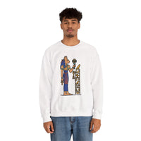 Bastet Sphynx Egyptian Cat Sweatshirt - Heavy Blend Fleece Crewneck - Unisex Ash Gray