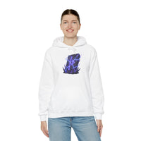 Thurisaz Rune Lightning Graphic Hoodie - Heavy Blend Fleece Pullover - Unisex White