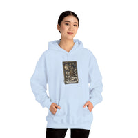 The Hermit Tarot Card Hoodie - Heavy Blend Fleece Pullover - Unisex White